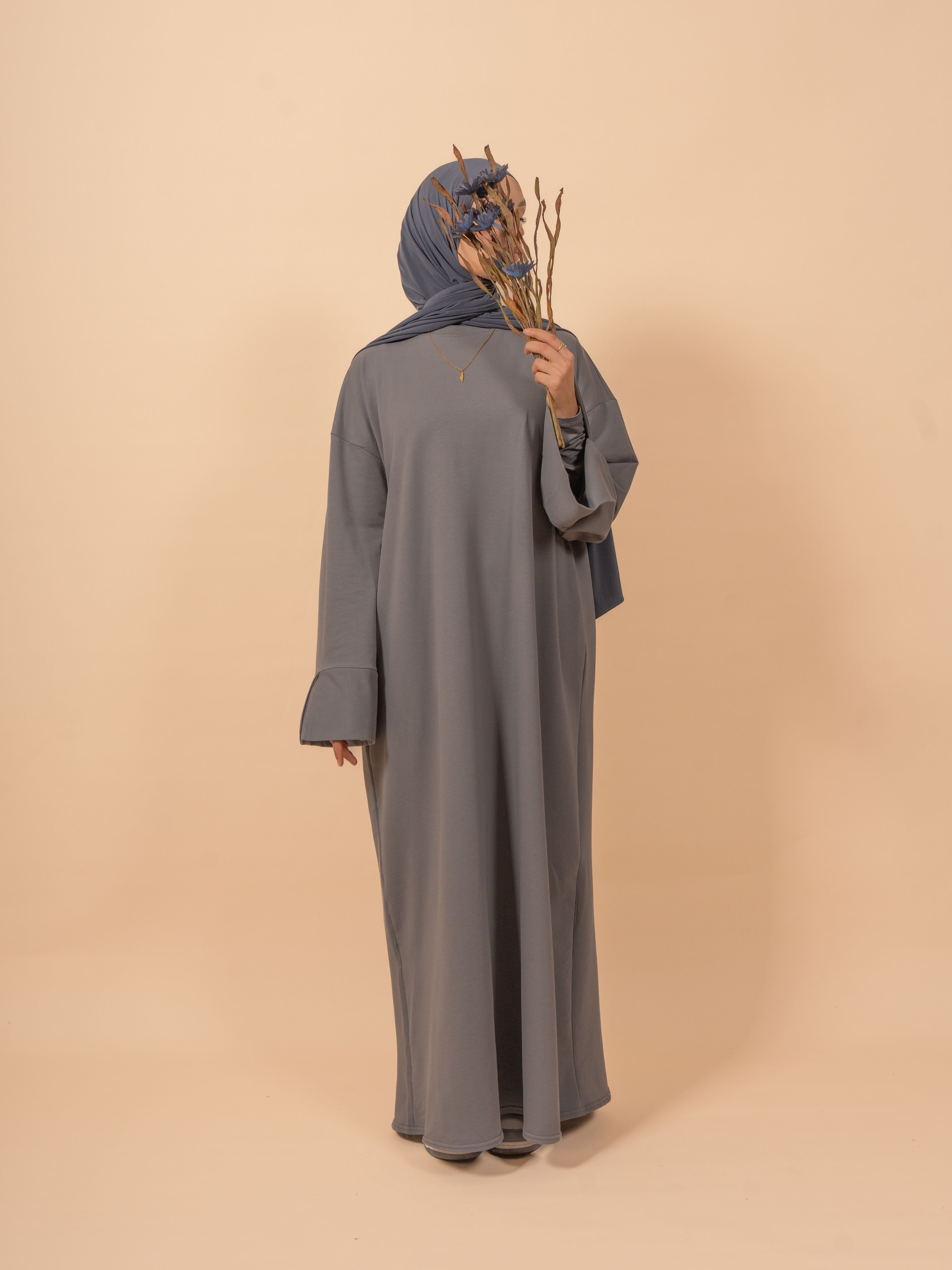 Cut sleeve dress - Clay