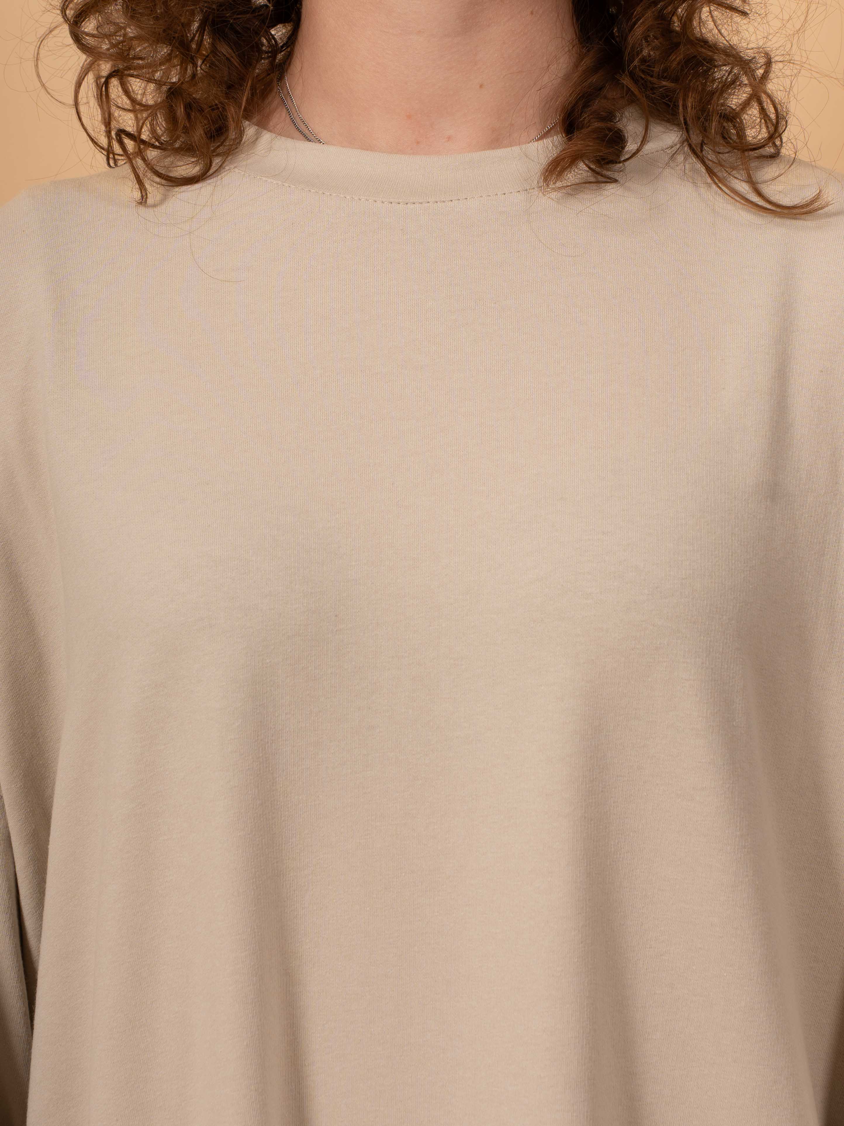 Cut sleeve dress - Beige