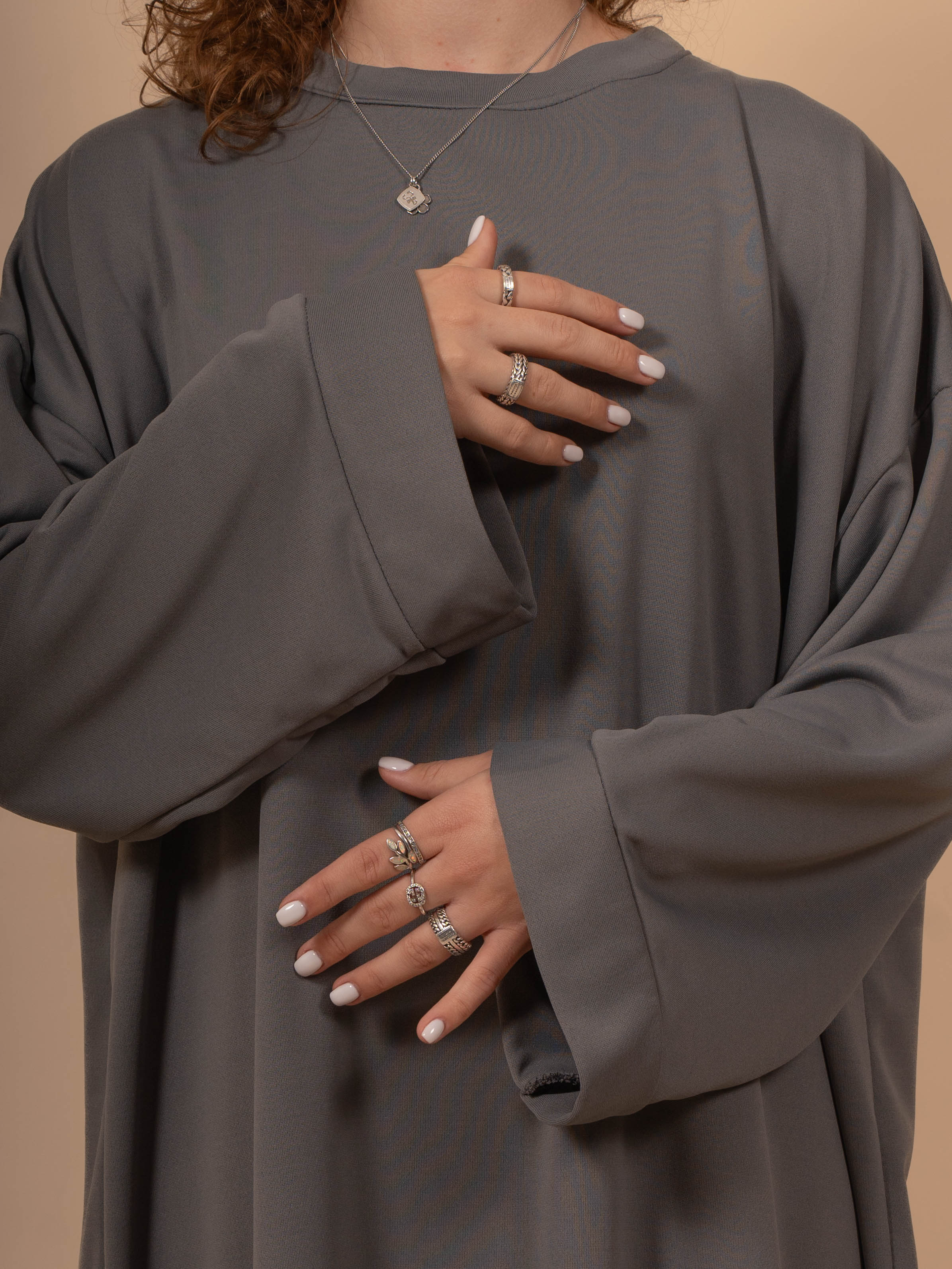Sweater abaya - grey