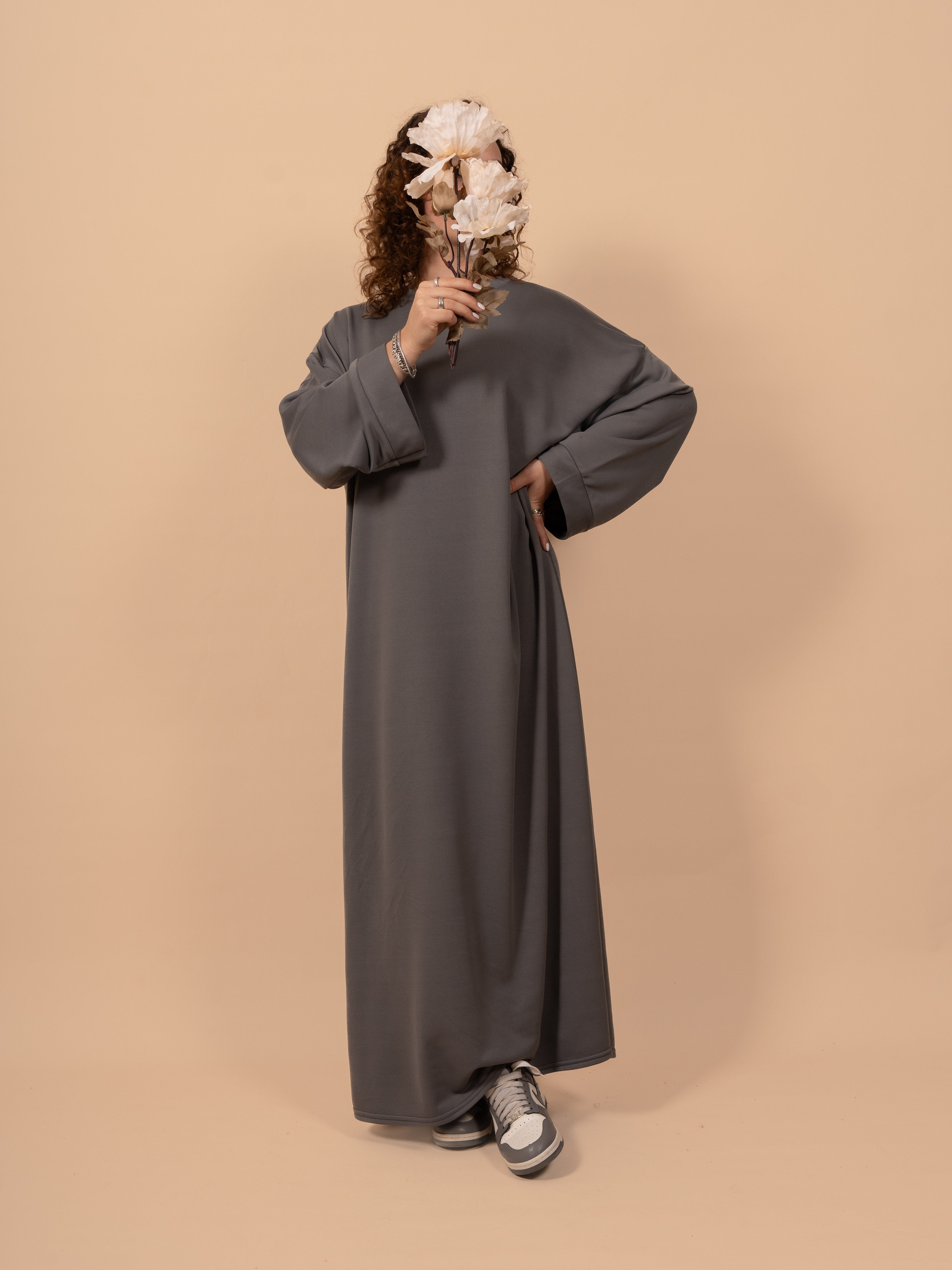 Sweater abaya - black