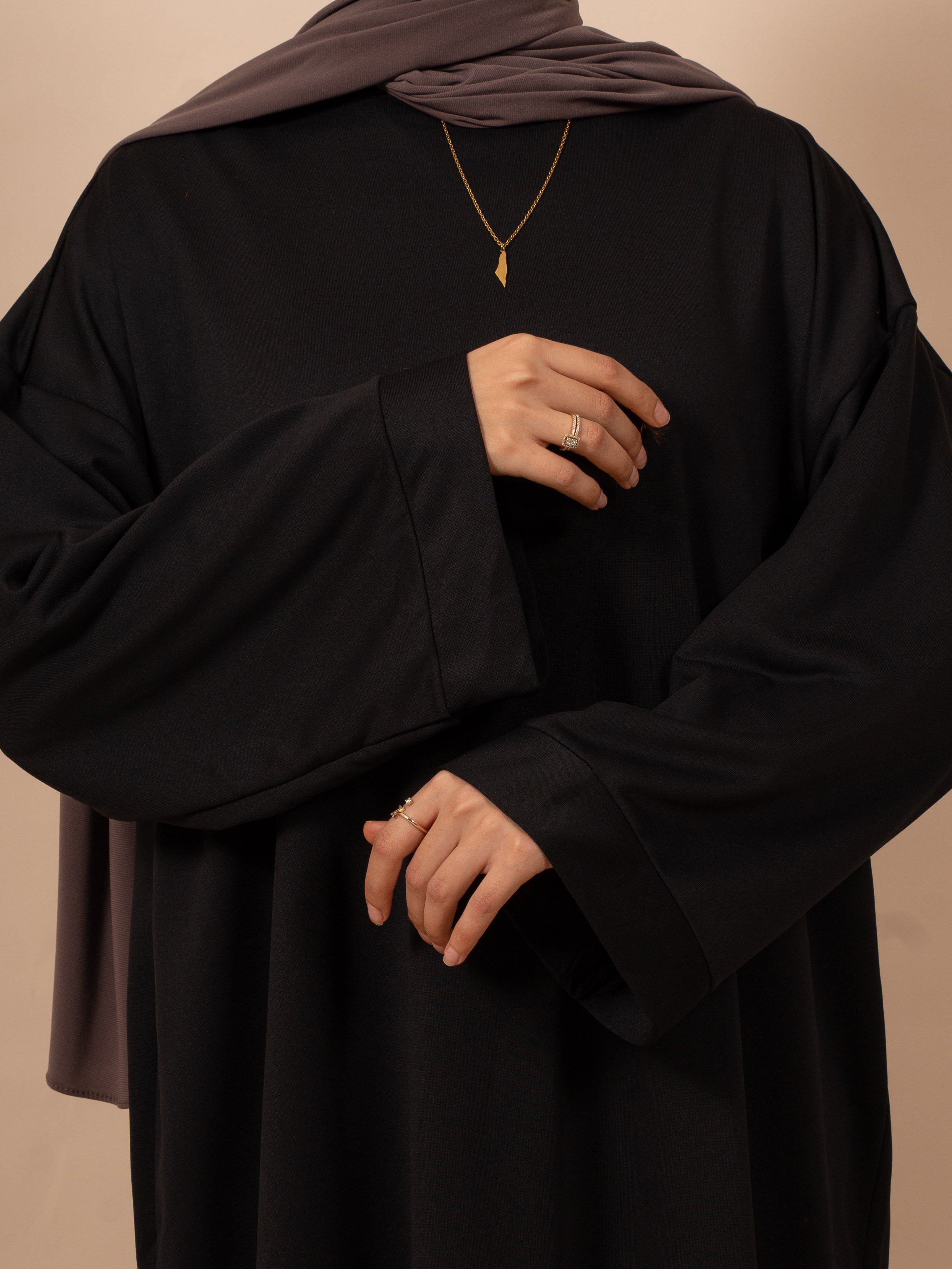 Sweater abaya - black
