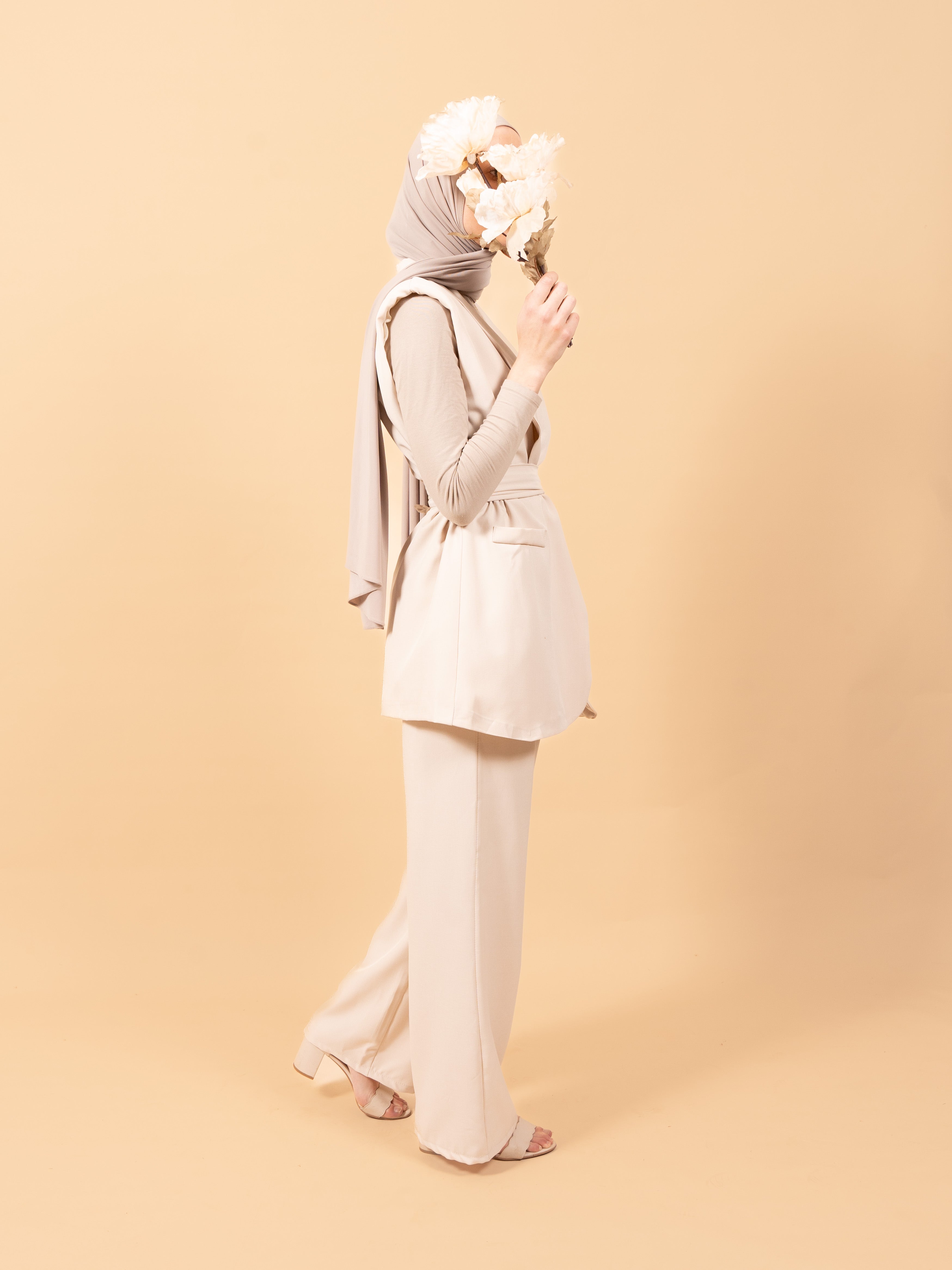 Sleeveless set - taupe