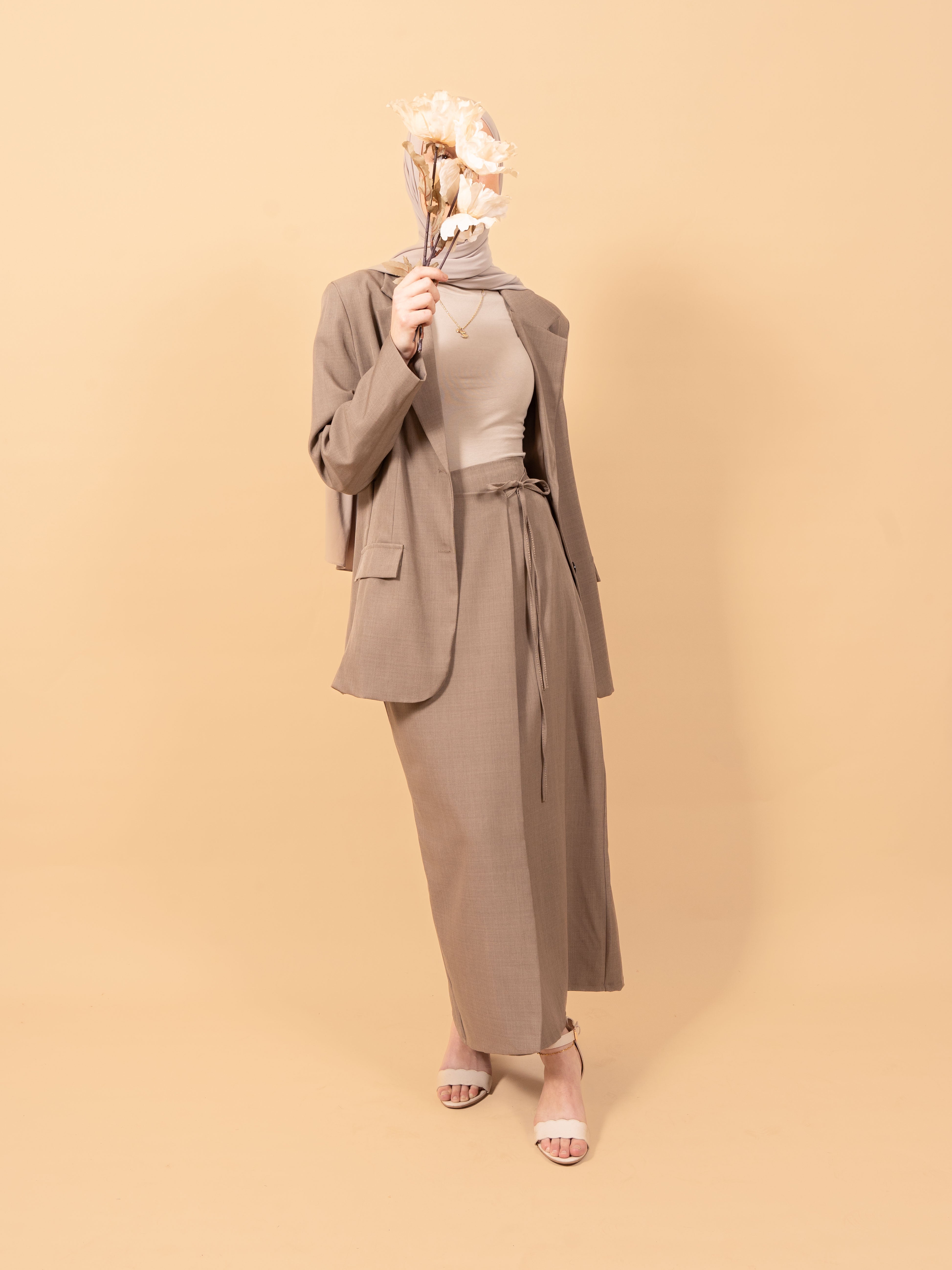 Blazer skirt set - Grey taupe