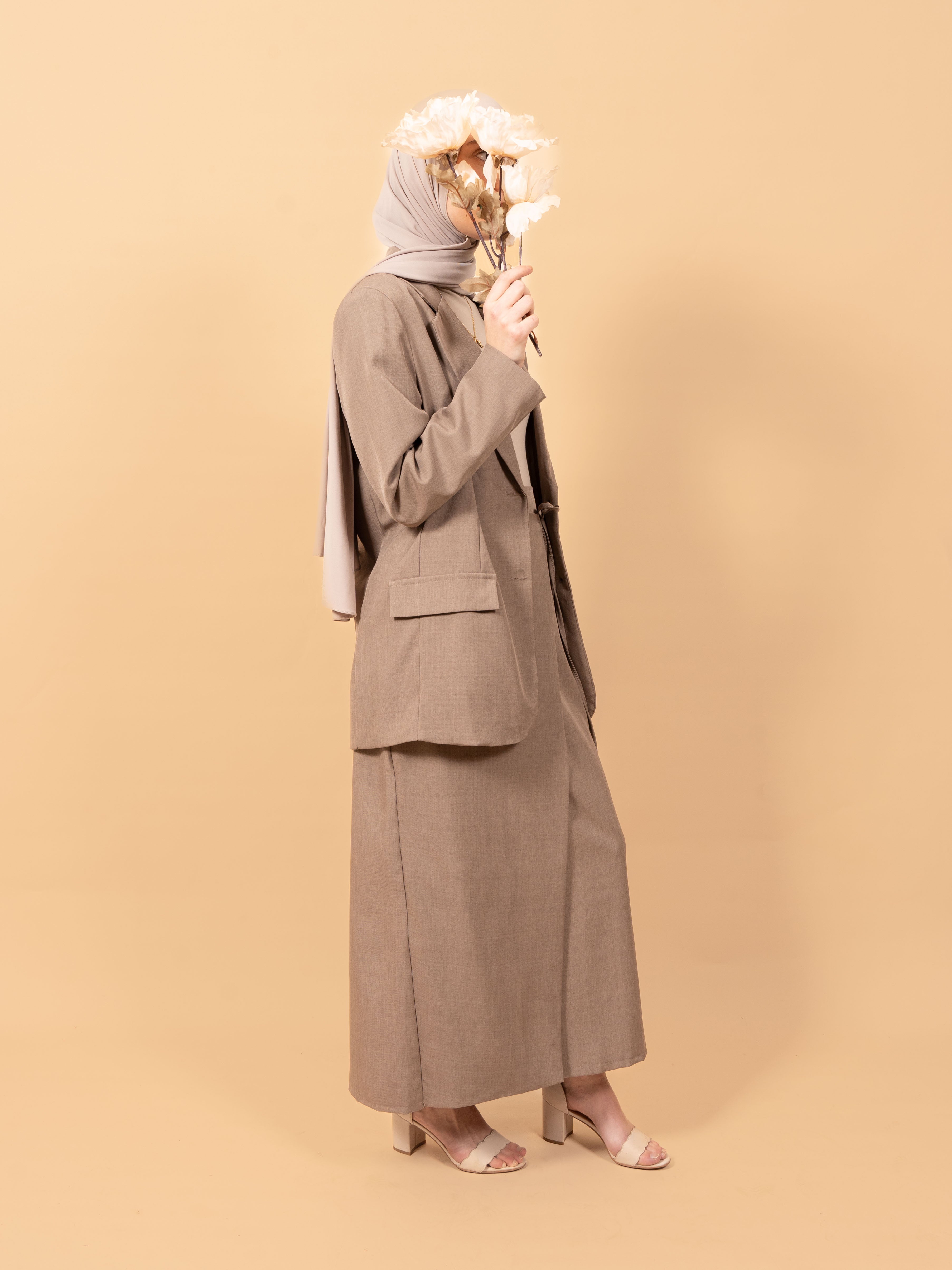 Blazer skirt set - Grey taupe