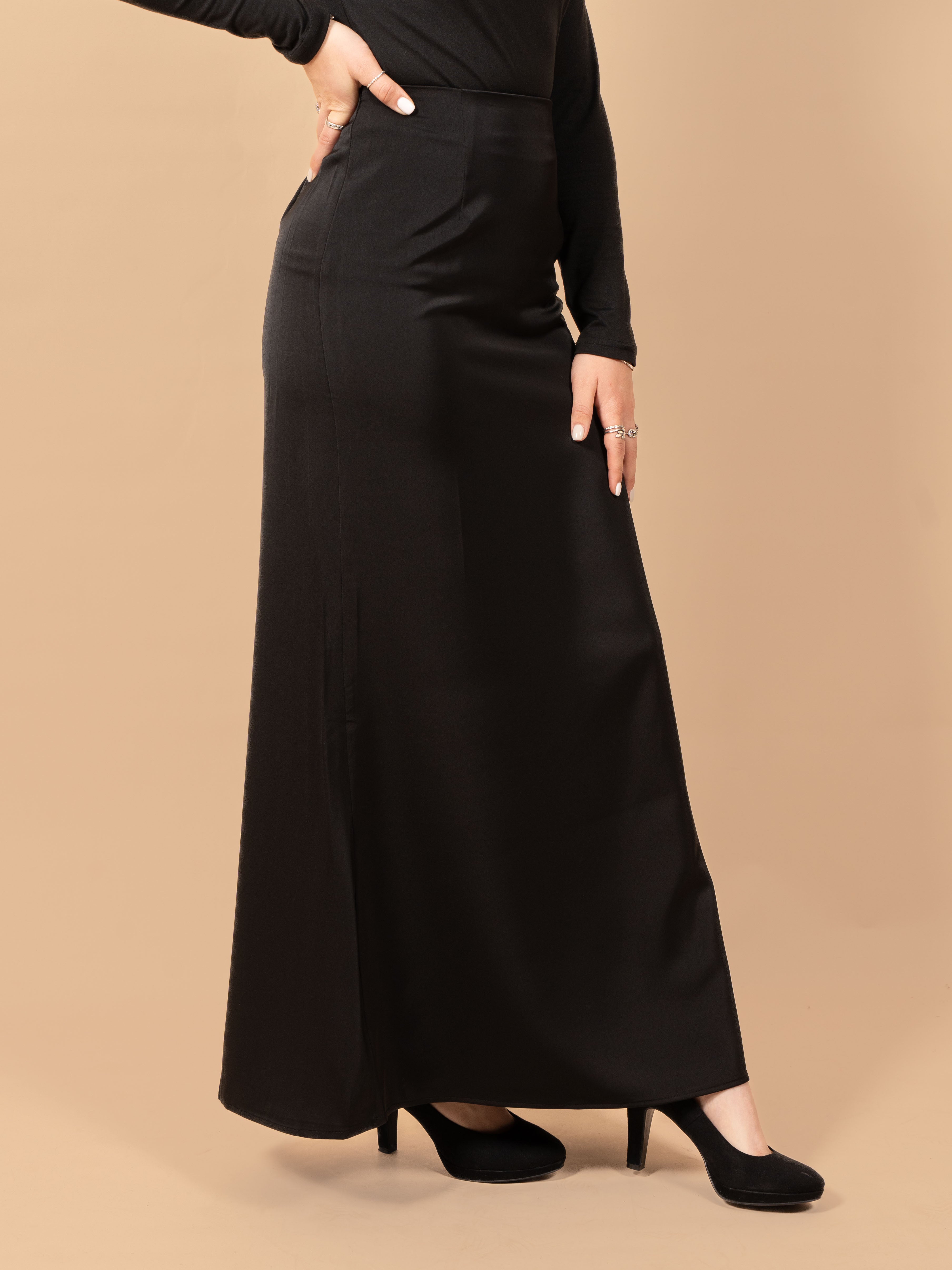 Satijnen rok - grijsbeige