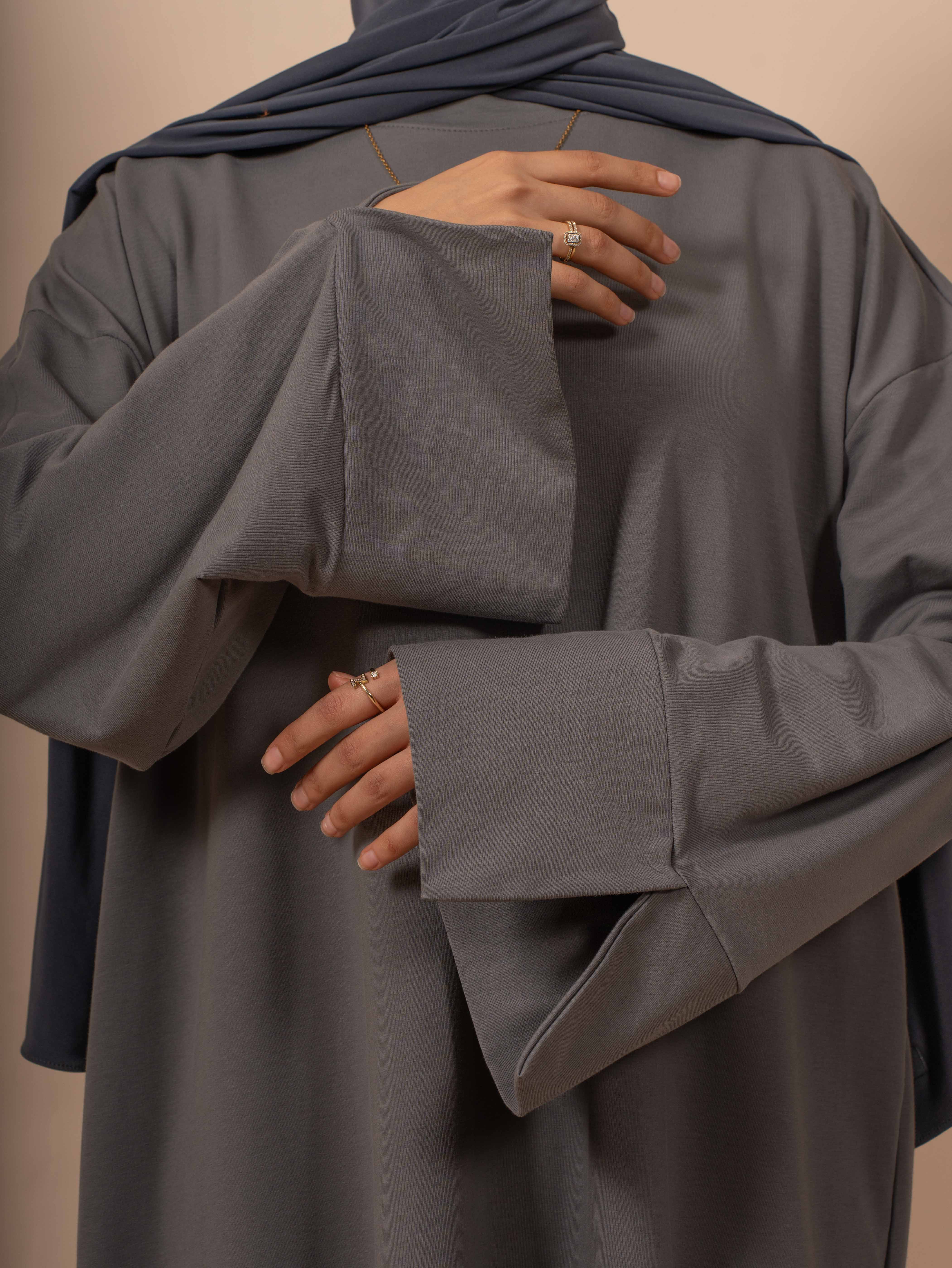 Cut sleeve dress - Clay
