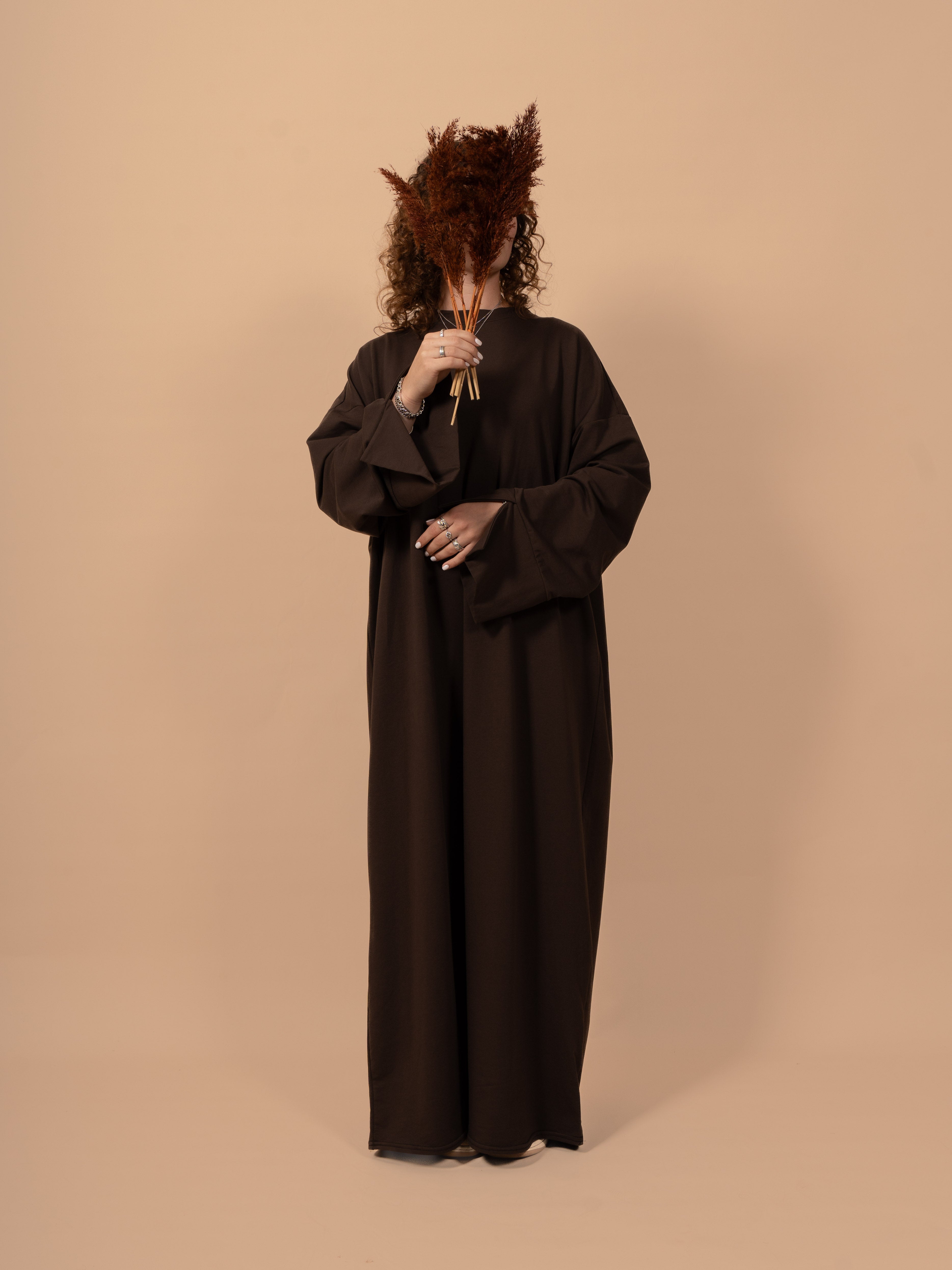 Cutsleeve dress - Brown