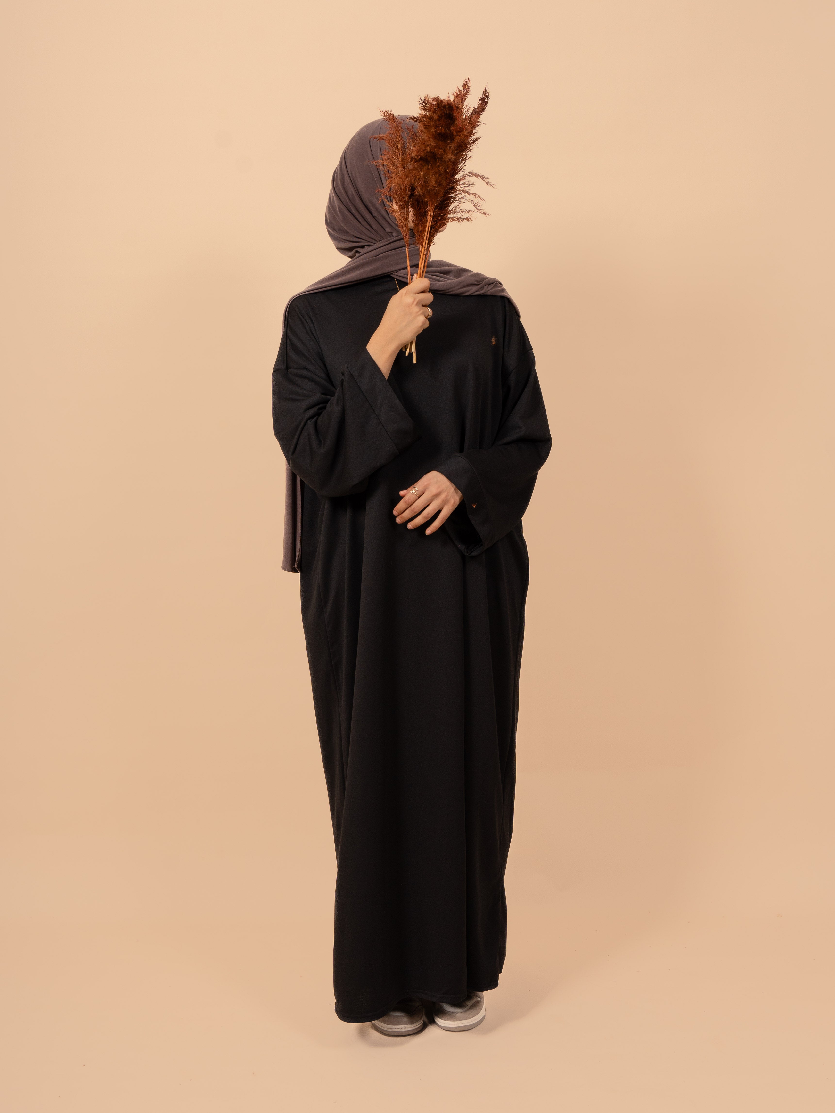 Sweater abaya - black