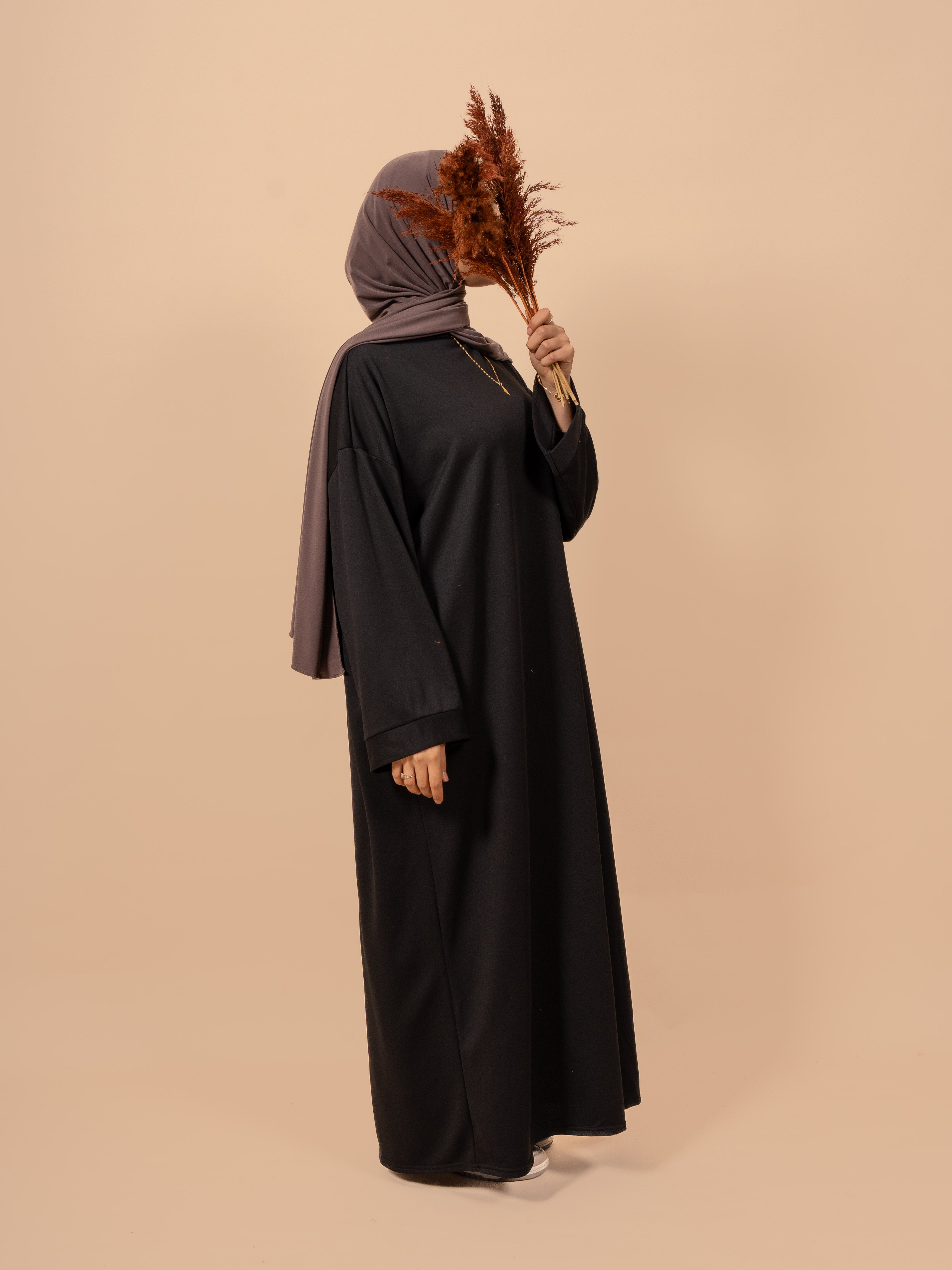 Sweater abaya - black