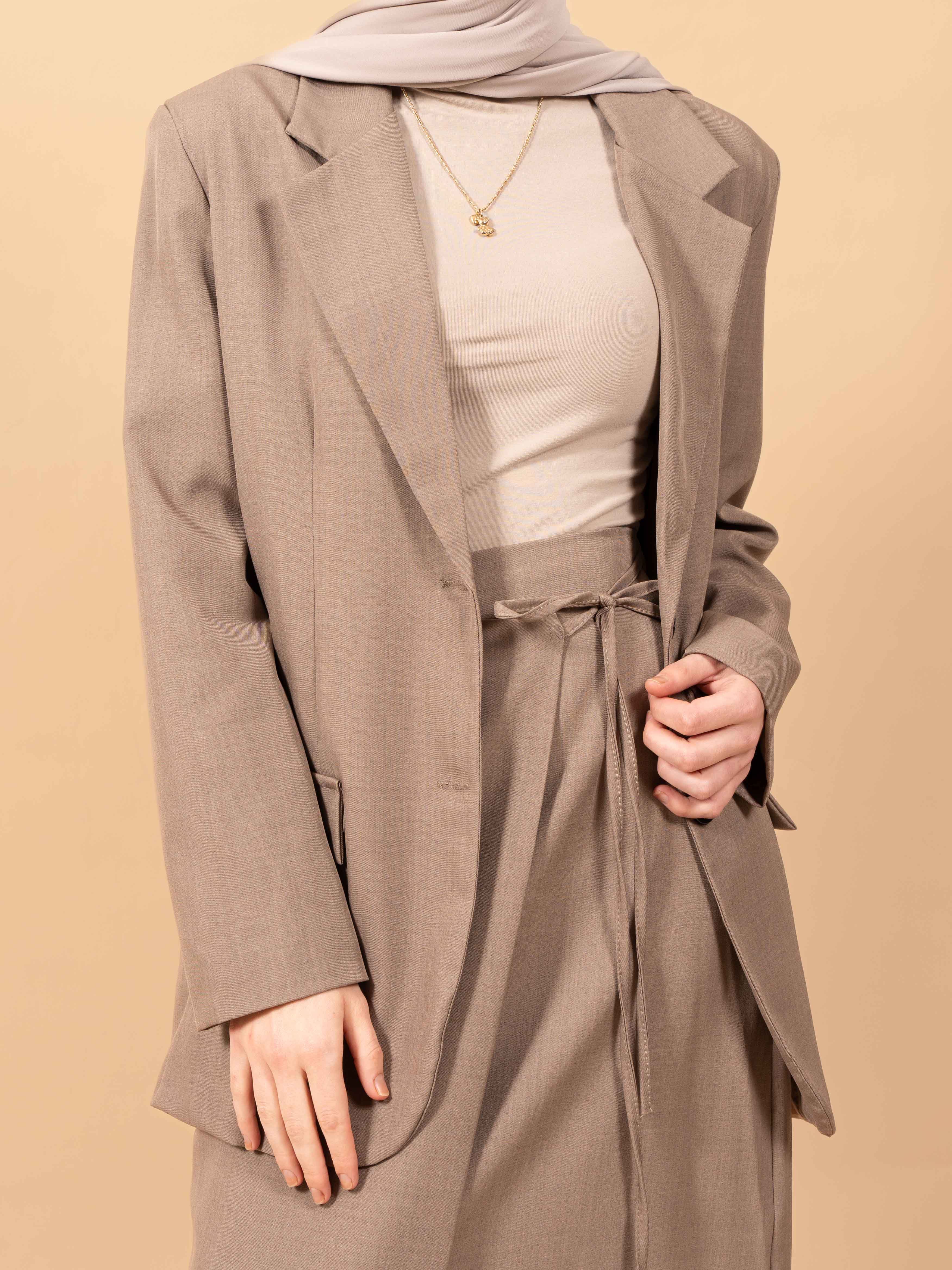 Blazer skirt set - Grey taupe