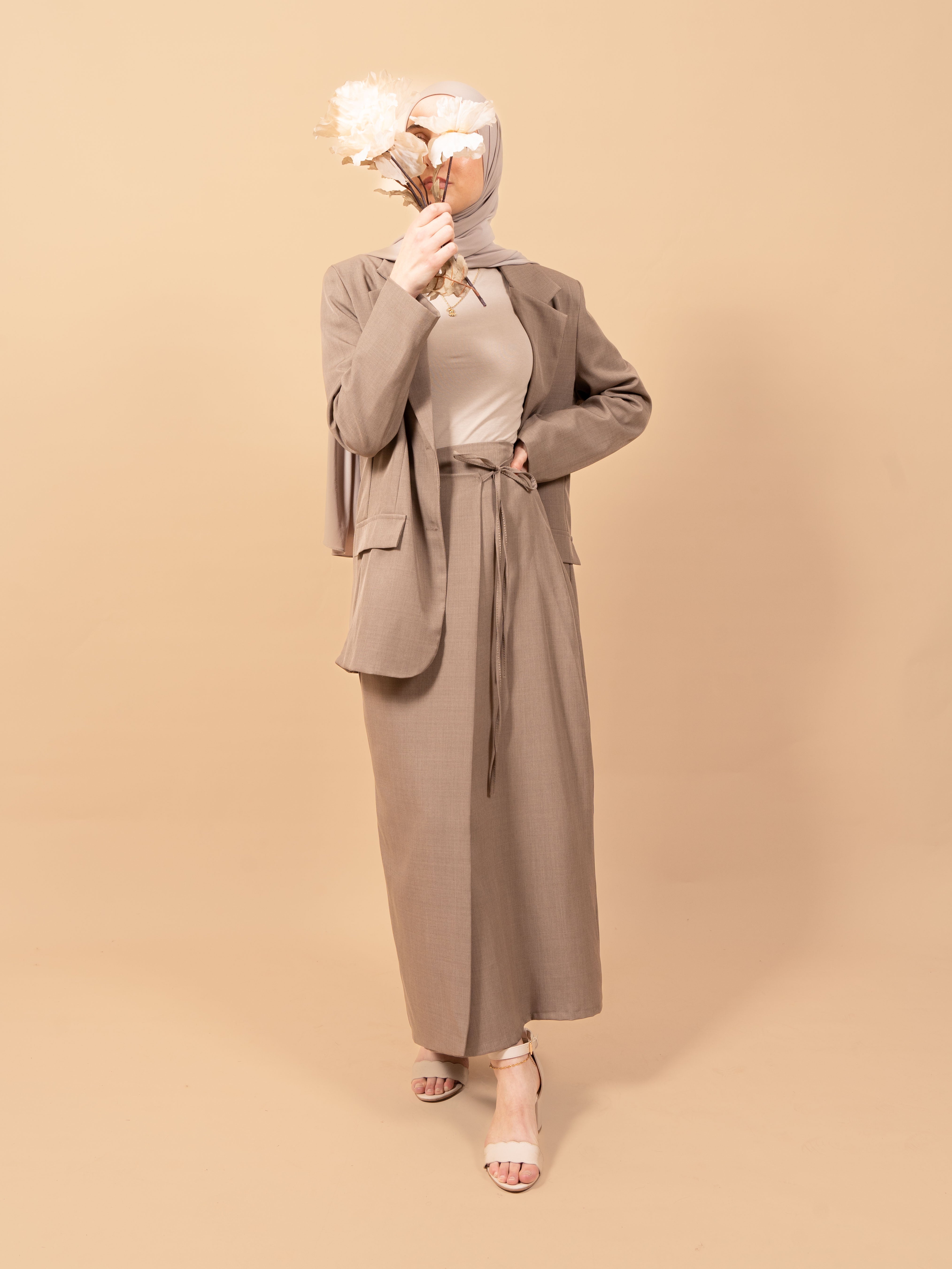 Blazer skirt set - Grey taupe