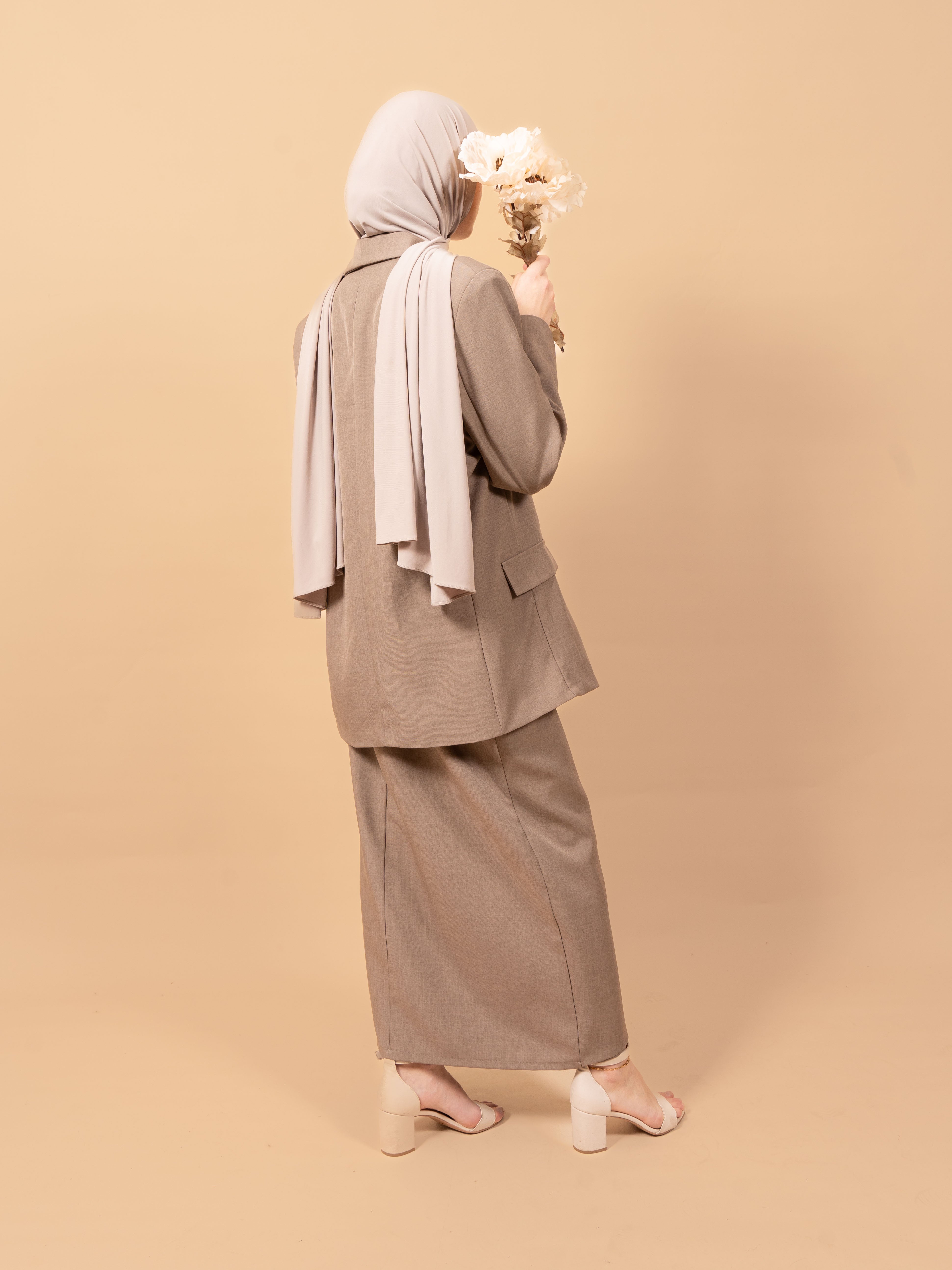 Blazer skirt set - Grey taupe